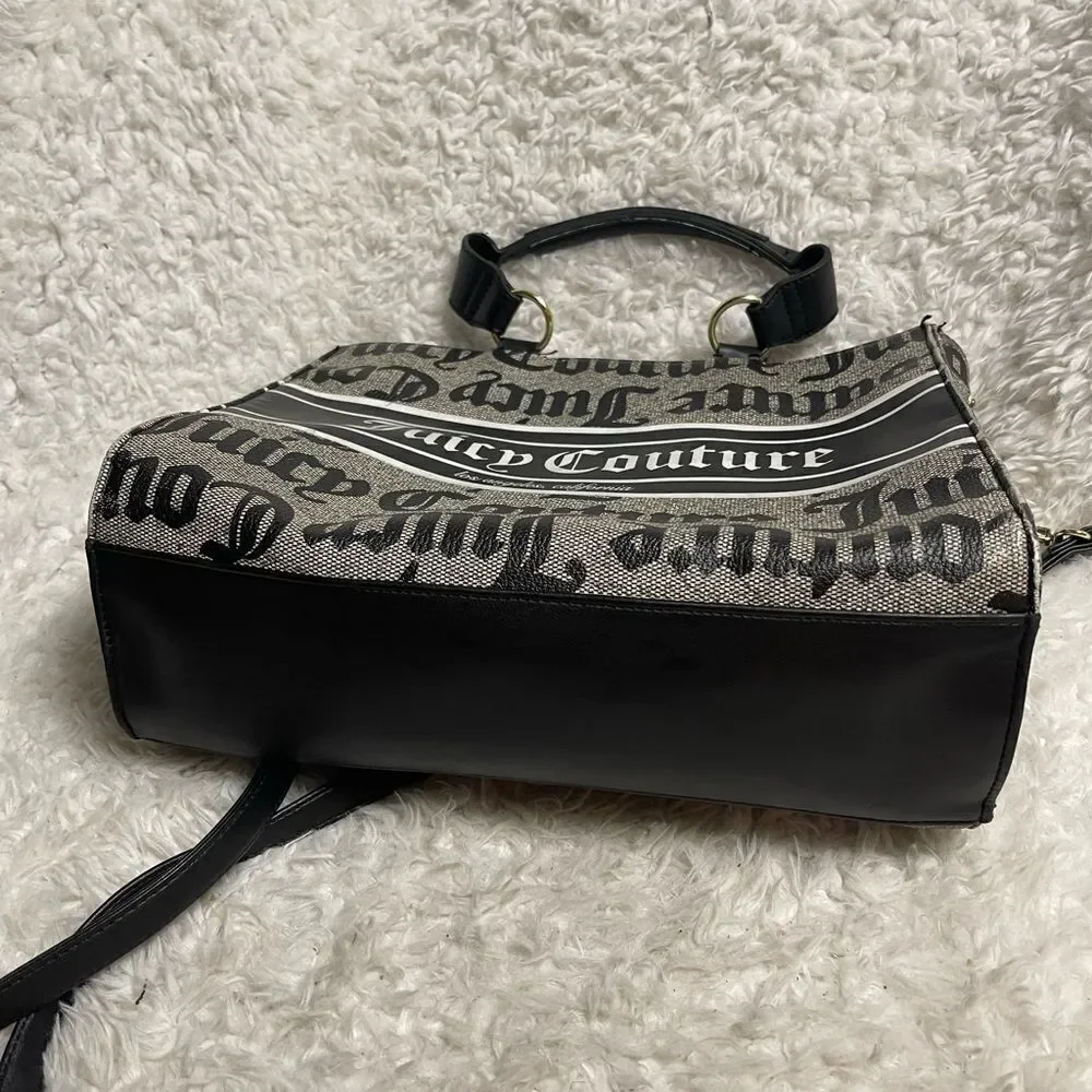 Juicy Couture synthetic Black and White Billboard Medium satchel / shoulder bag